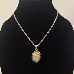 Hand Crafted Natural Gem Stone Pendant Necklace